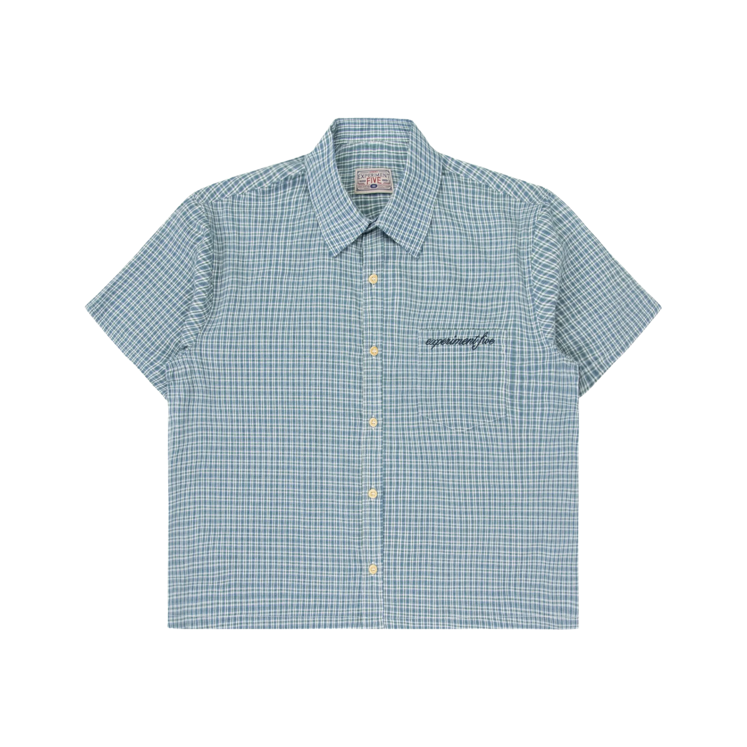 BLUE_PLAID_SHIRT_FRONT-removebg Experiment-Five Plaid Button Shirt Blue